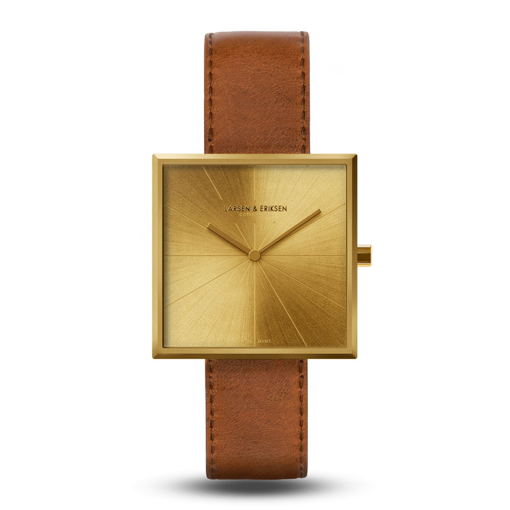 Kvadrat - Gold | Gold | Brown - Watches - LARSEN & ERIKSEN
