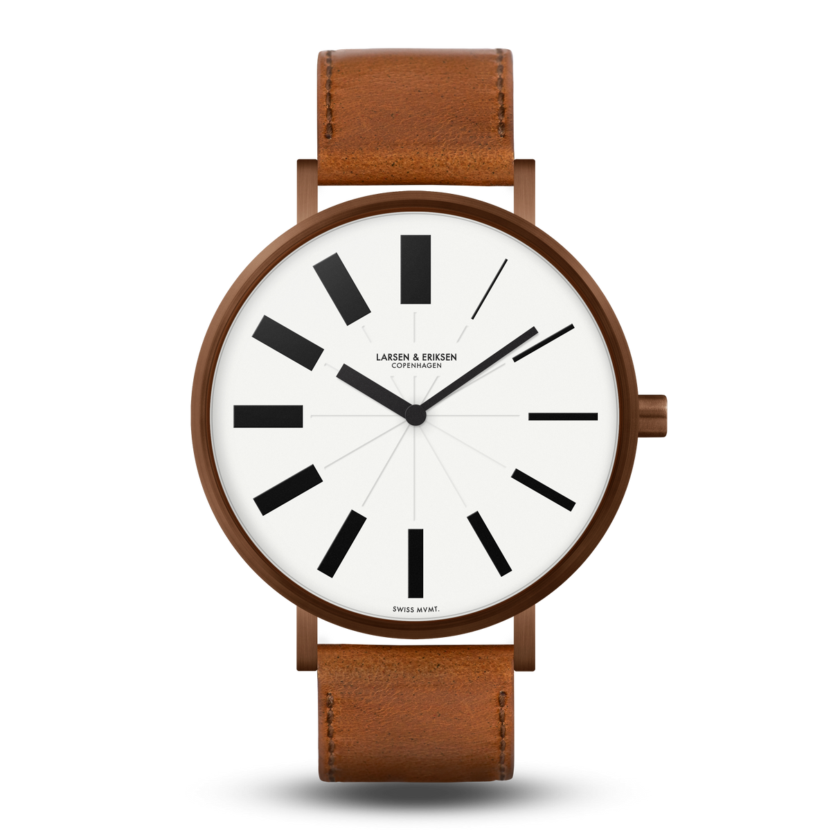 LARSEN & ERIKSEN クォーツ時計 ブラウンレザーバンド 01-Front-Evolution-41mm-